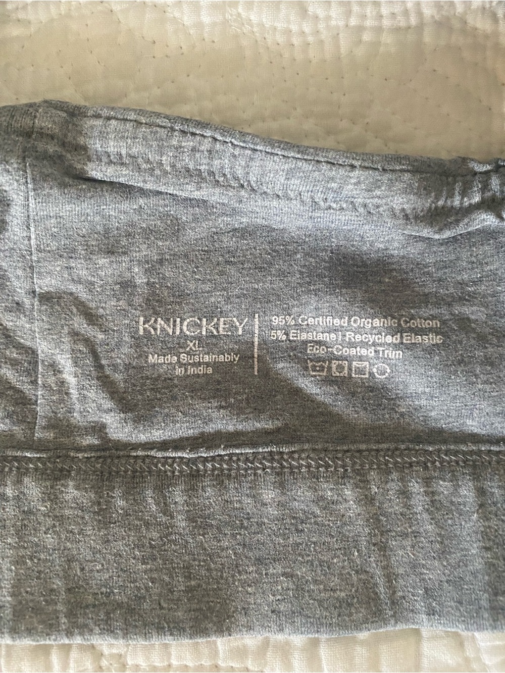 Knickey Gray Organic Cotton Tank Bralette XL - Picture 3 of 4